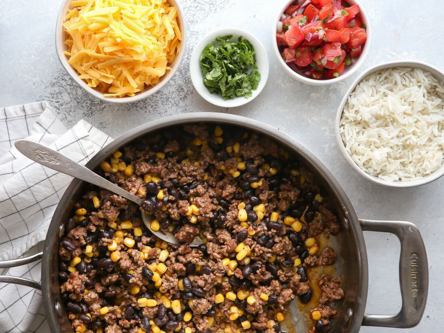 Ingredients for Bean Burritos